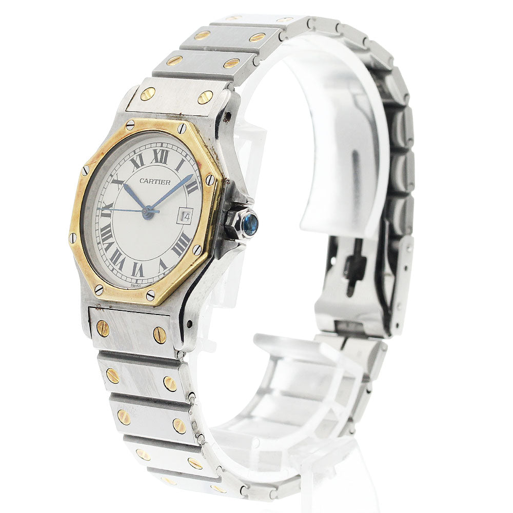 CARTIER Santos Octagon LM Date beige Dial Automatic Men's Watch_943967