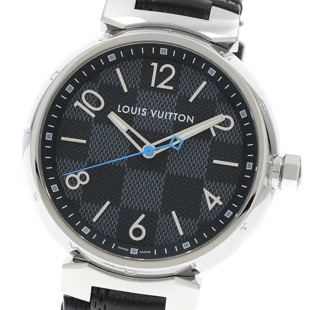LOUIS VUITTON Tambour Damier Graphite QA073 Quartz Men's Watch_943980