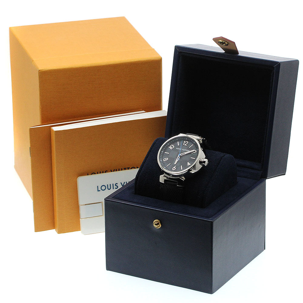 LOUIS VUITTON Tambour Damier Graphite QA073 Quartz Men's Watch_943980
