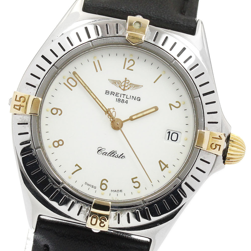 BREITLING Callisto B57045 Date beige Dial Quartz Boy's Watch_944056