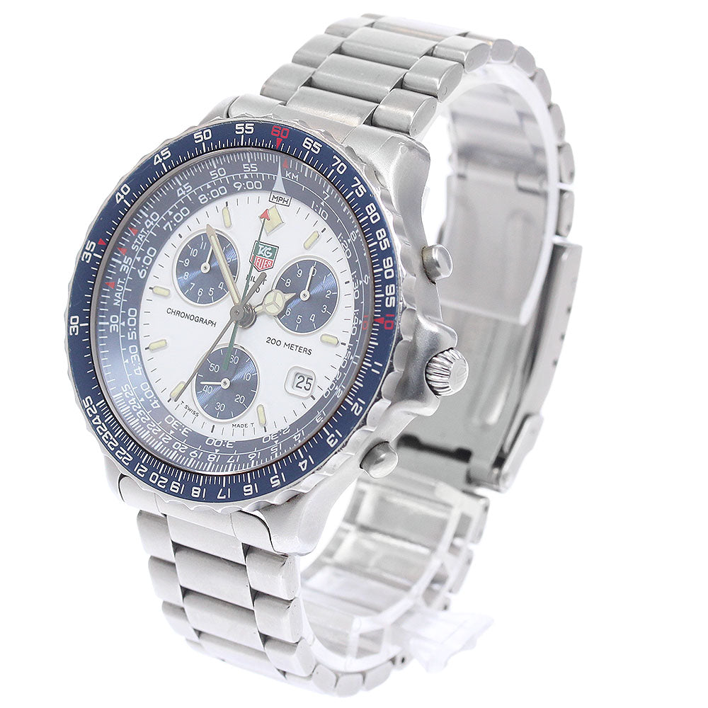 TAG HEUER pilot 530.806K Date Chronograph White / Navy Dial Quartz Men's_944060