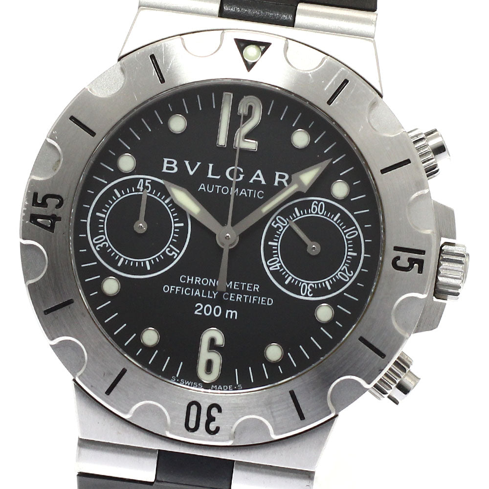 BVLGARI Diagono Scuba SCB38S Chronograph black Dial Automatic Men's Watch_944081