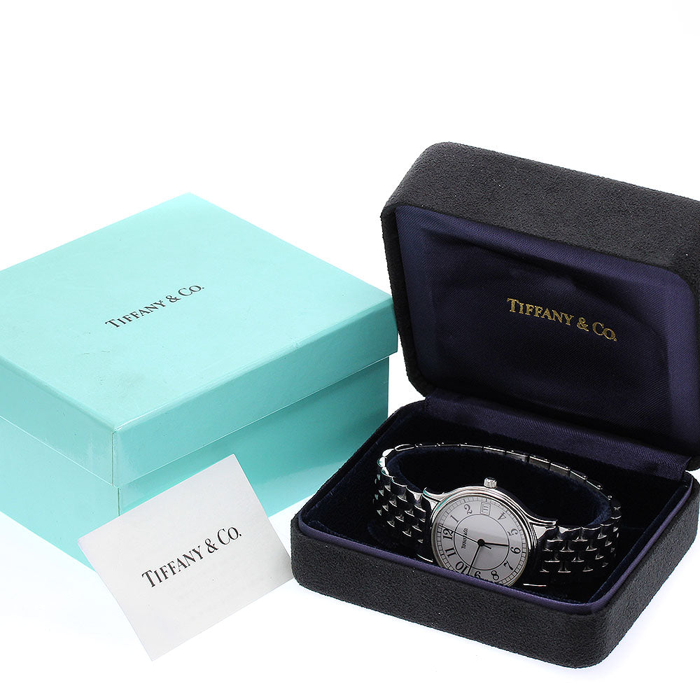 TIFFANY&Co. Classic Round Date white Dial Quartz Men's Watch_944087