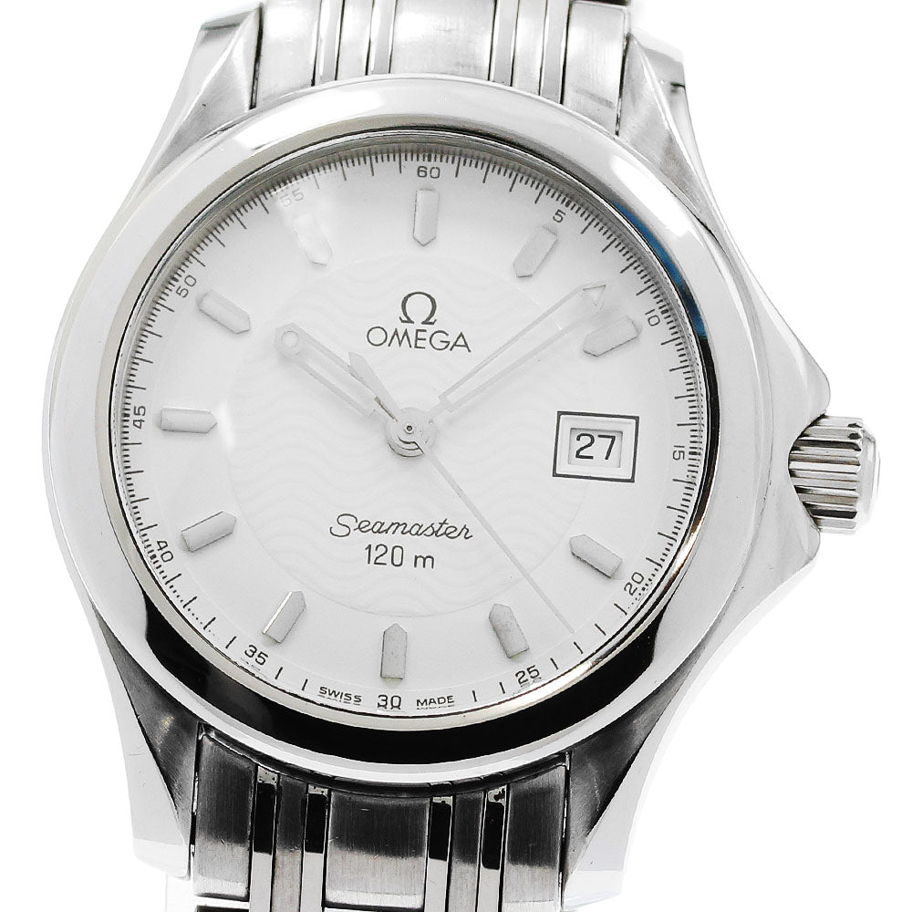 OMEGA Seamaster120M 2571.21 Date white Dial Quartz Ladies Watch_944118