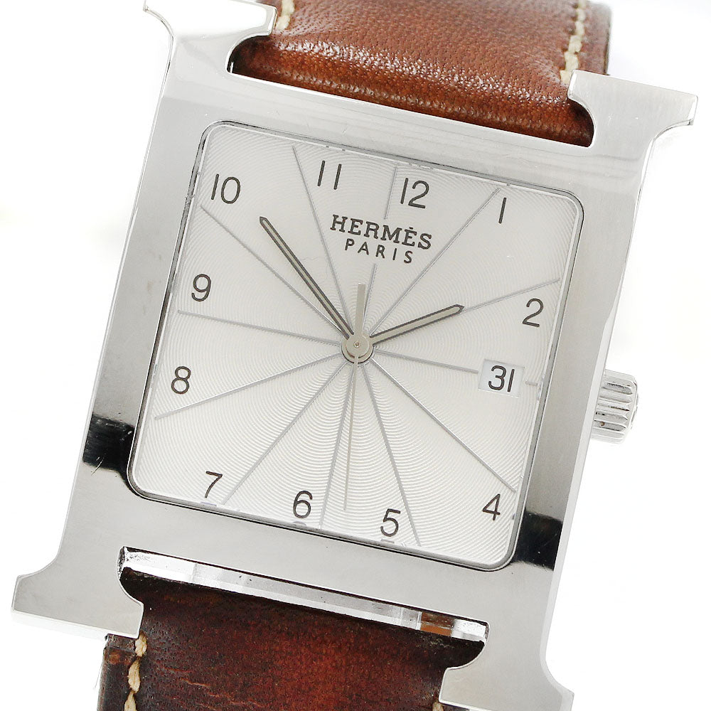 HERMES H watch HH1.810 Date Silver Dial Quartz Men's Watch_944153