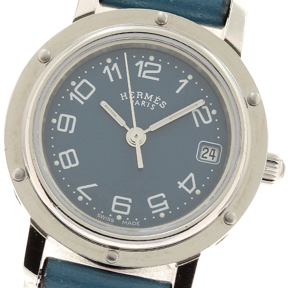 HERMES Clipper CL4.210 Date Blue Dial Quartz Ladies Watch_944203