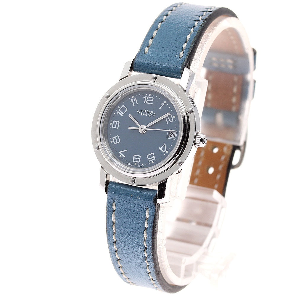HERMES Clipper CL4.210 Date Blue Dial Quartz Ladies Watch_944203