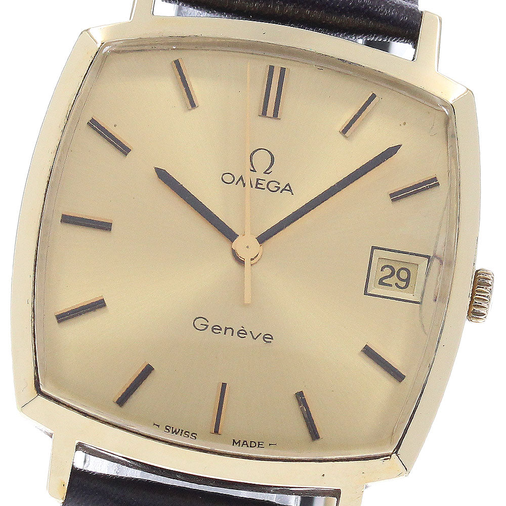 OMEGA Geneve 132.0052 Date Cal.1030 Gold Dial Hand Winding Men's Watch_944261