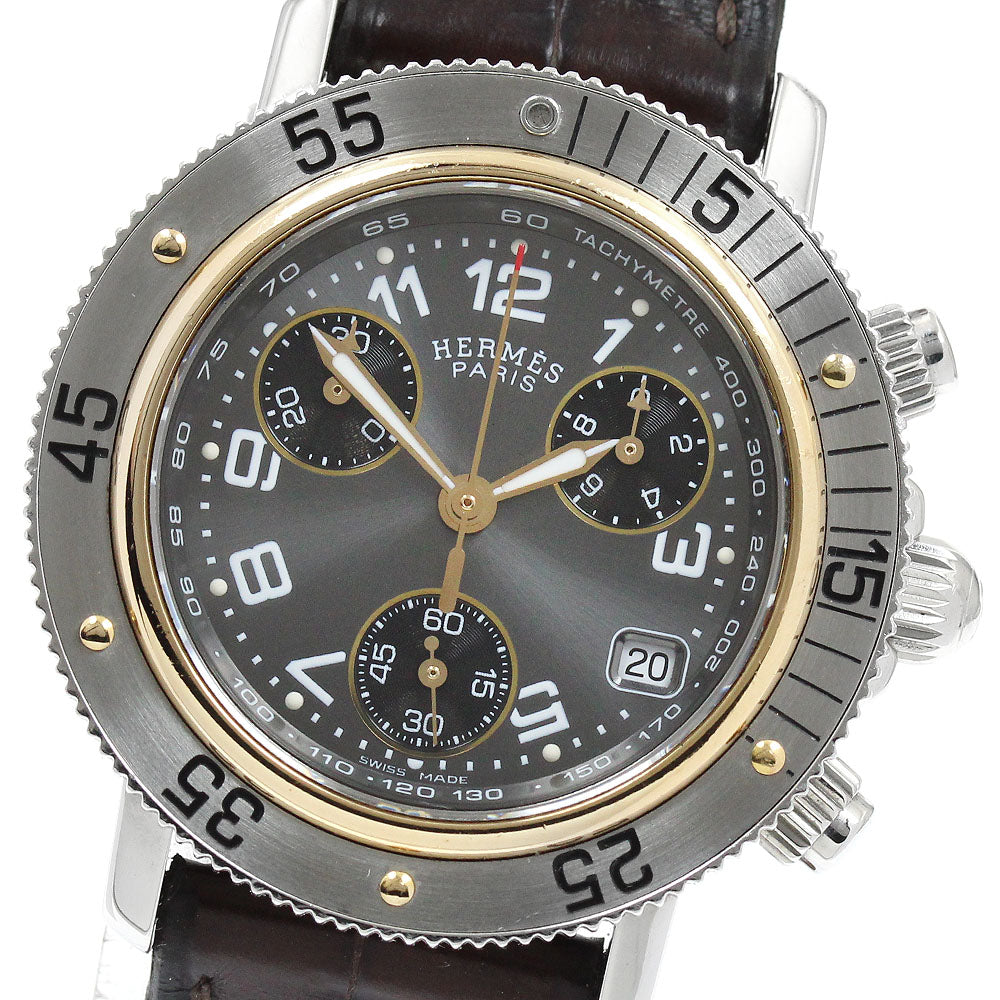 HERMES Clipper diver CL2.320 Chronograph Gray / black Dial Quartz Ladies Watch_944327