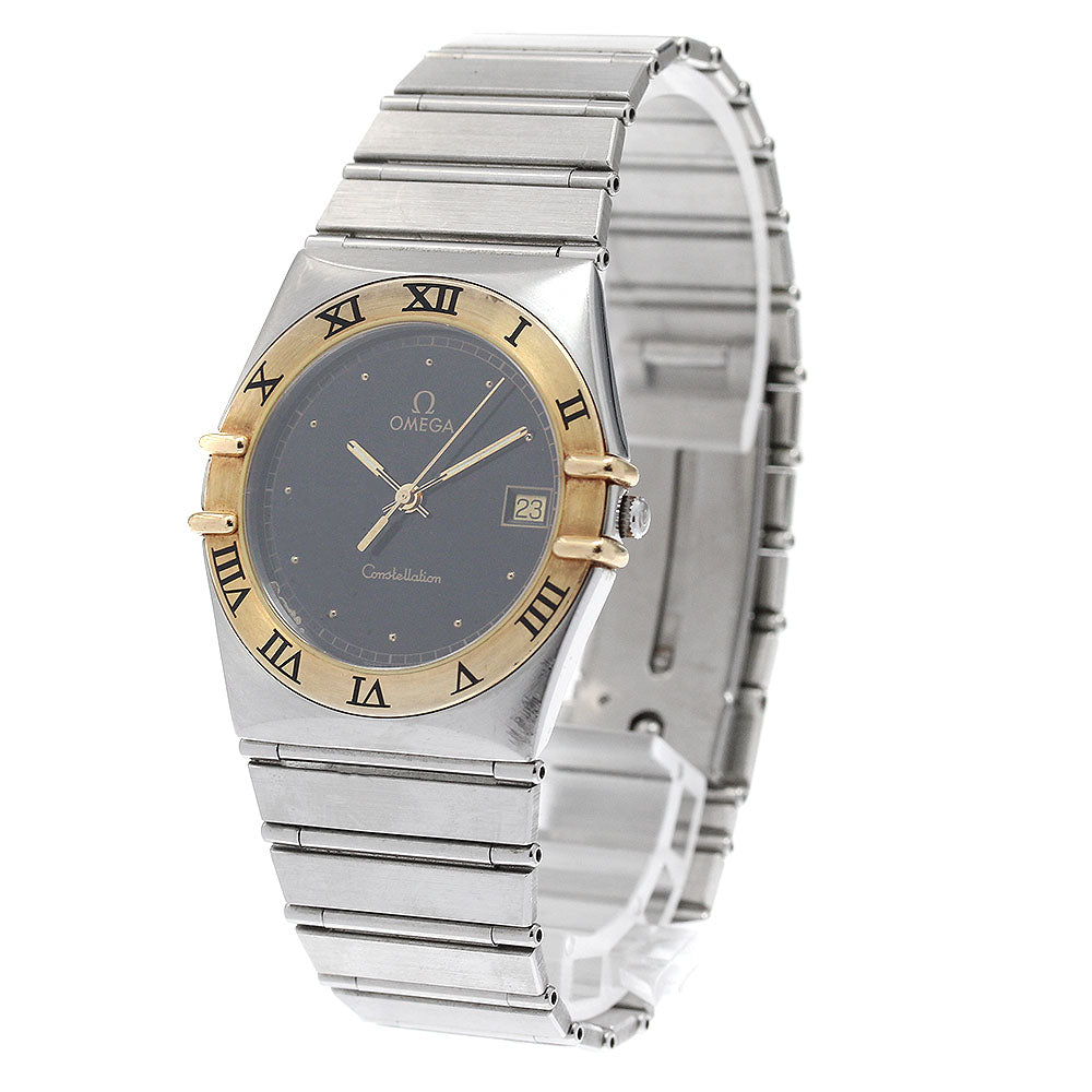 OMEGA Constellation Date YG bezel black Dial Quartz Men's Watch_944367