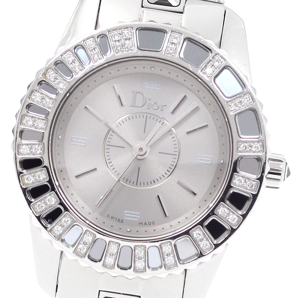 Christian Dior crystal CD112115 Diamond Bezel Silver Dial Quartz Ladies_944382