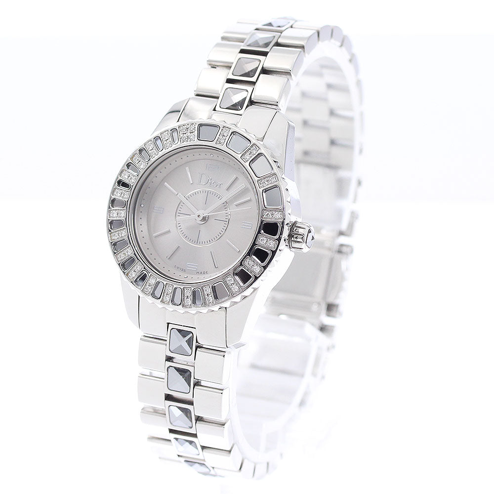 Christian Dior crystal CD112115 Diamond Bezel Silver Dial Quartz Ladies_944382