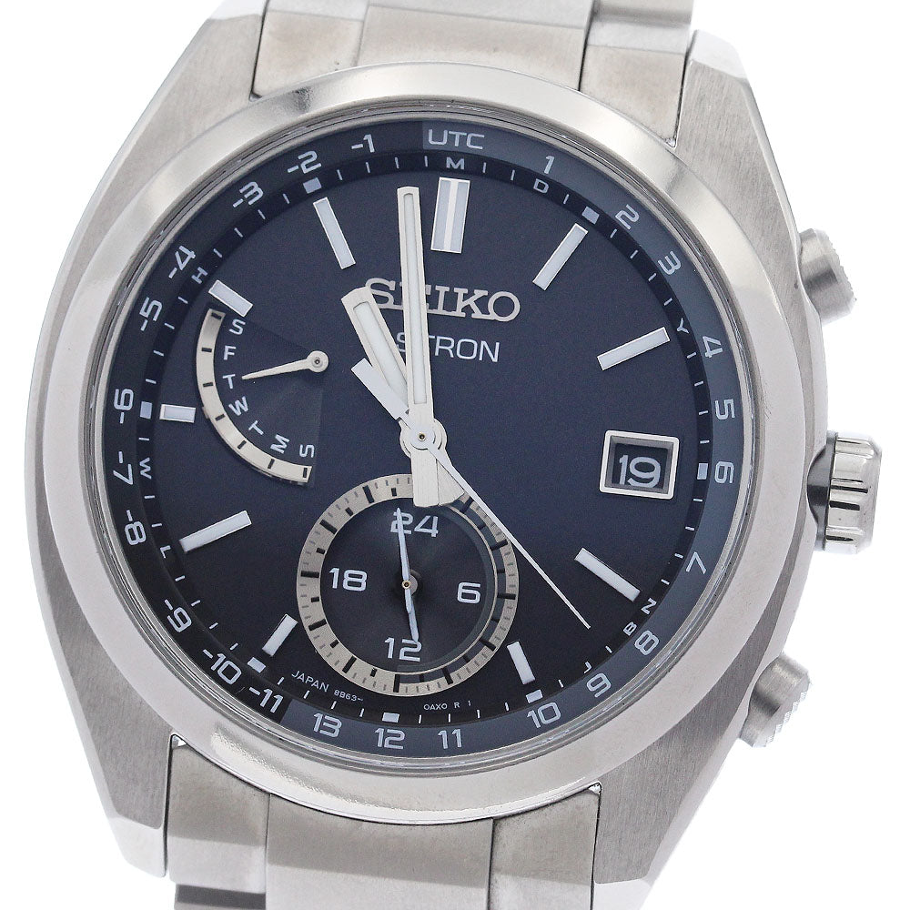 SEIKO Astron SBXY015/8B63-0BA0 Black Dial Solar Powered Radio Men's Watch_944422