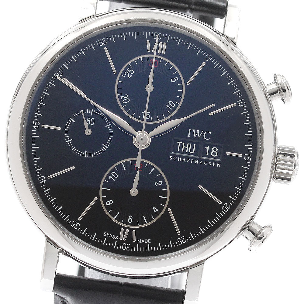 IWC SCHAFFHAUSEN Portofino IW391006 Day-Date Chronograph black Dial Automatic Men's Watch_944485
