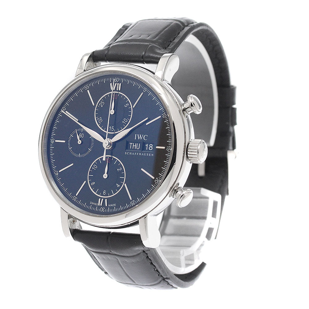 IWC SCHAFFHAUSEN Portofino IW391006 Day-Date Chronograph black Dial Automatic Men's Watch_944485