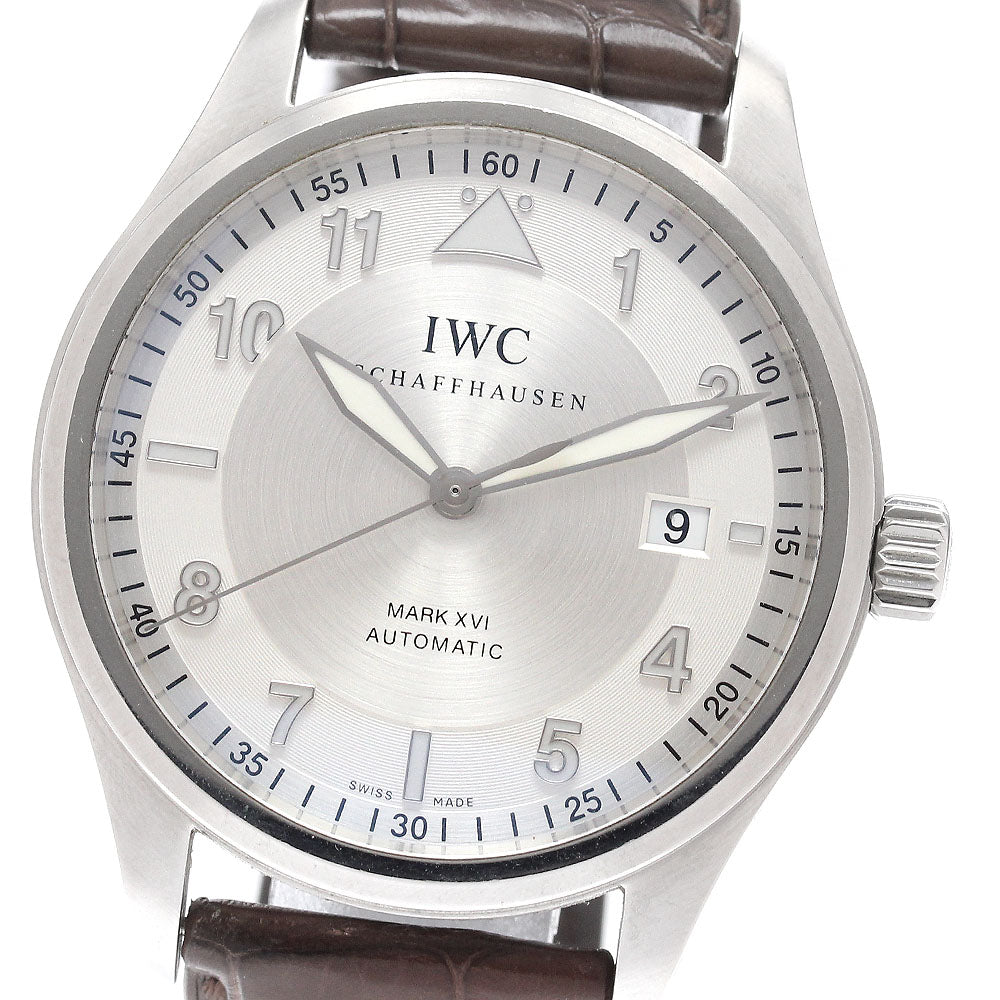 IWC SCHAFFHAUSEN Spitfire Mark XVI IW325502 Date Silver Dial Automatic Men's Watch_944524
