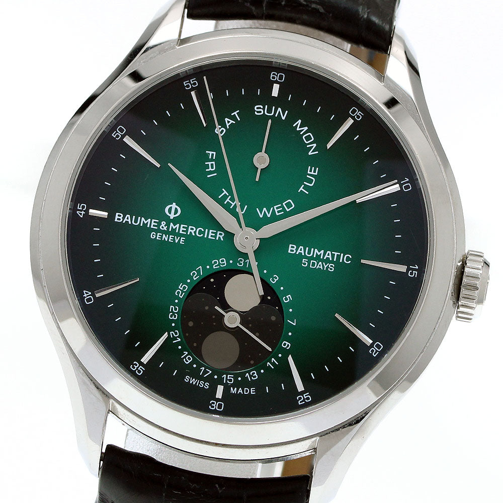 Baume & Mercier Clifton Bomatic M0A10654 Day Date Moon Phase Green gradient Dial Automatic Men's Watch_944532