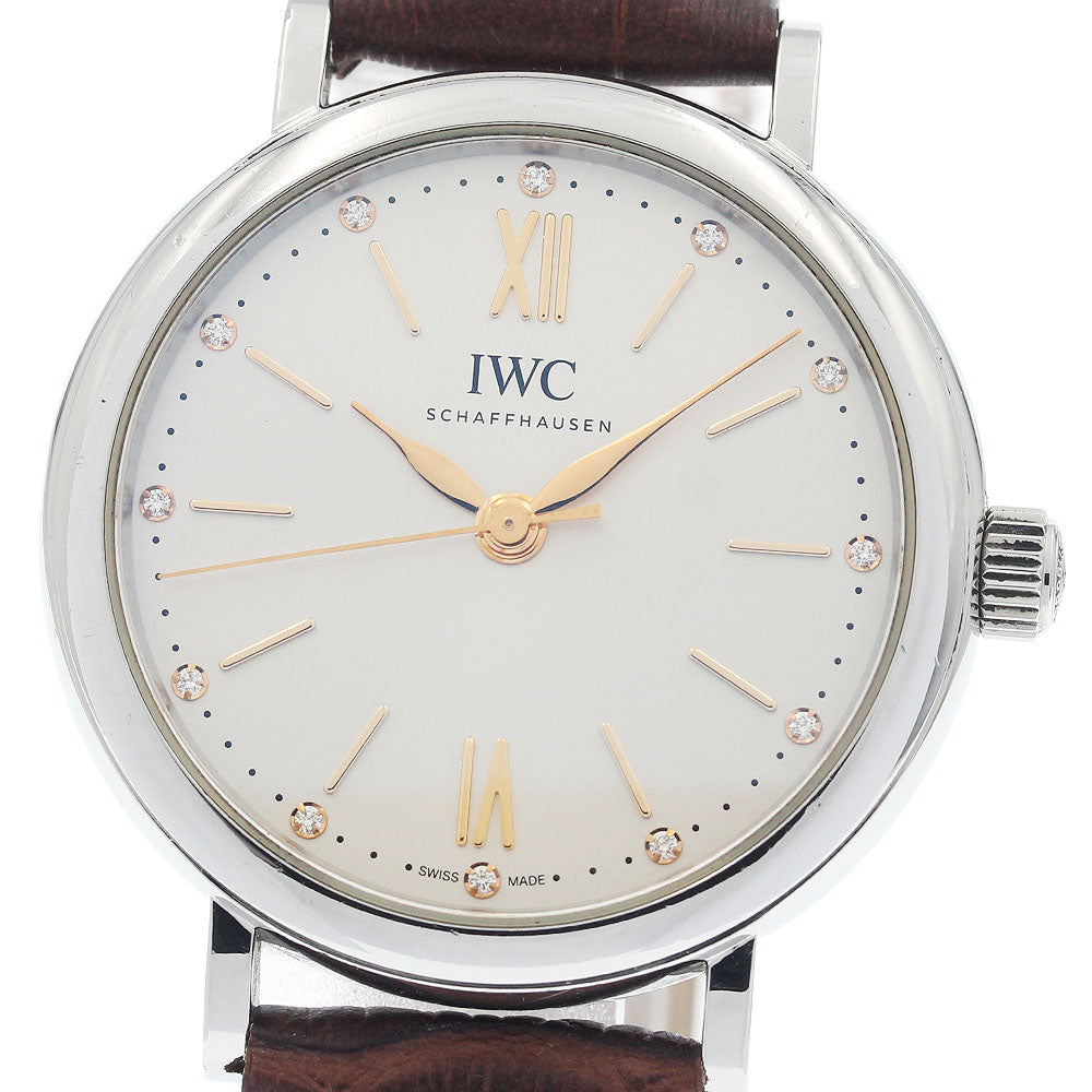 IWC SCHAFFHAUSEN Portofino IW357403 12P diamond Silver Dial Automatic Ladies Watch_944542