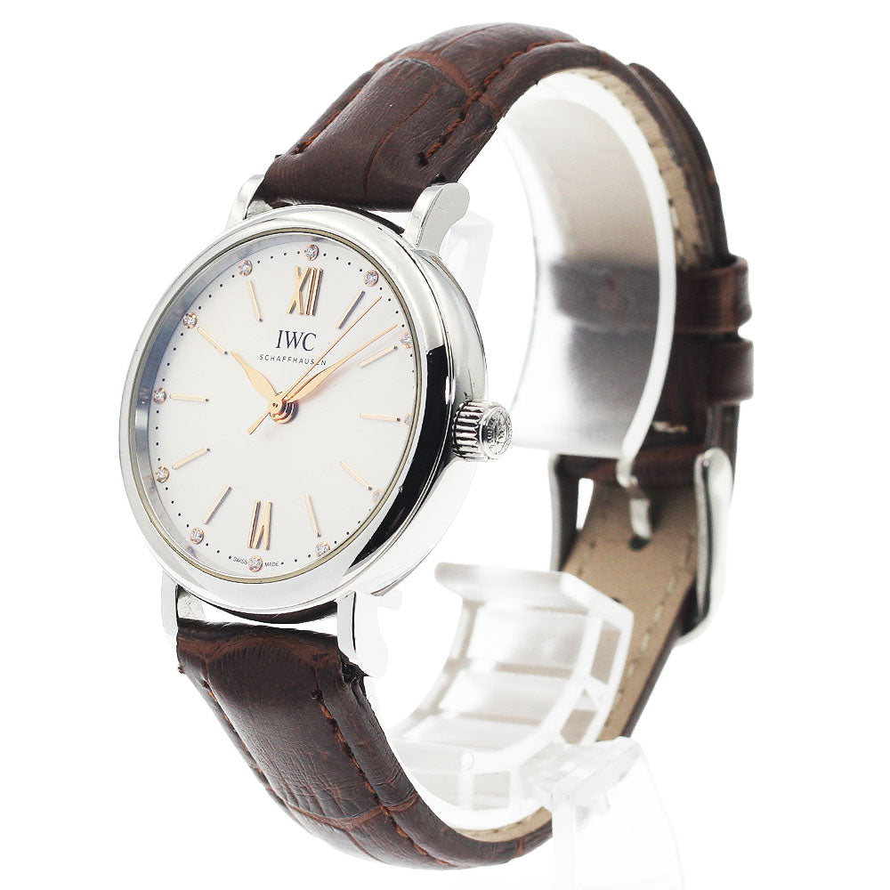 IWC SCHAFFHAUSEN Portofino IW357403 12P diamond Silver Dial Automatic Ladies Watch_944542