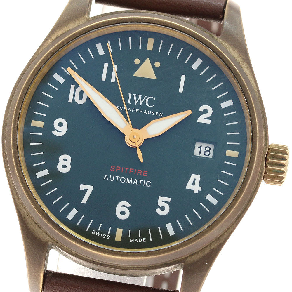 IWC SCHAFFHAUSEN Spitfire IW326802 Date green Dial Automatic Men's Watch_944547