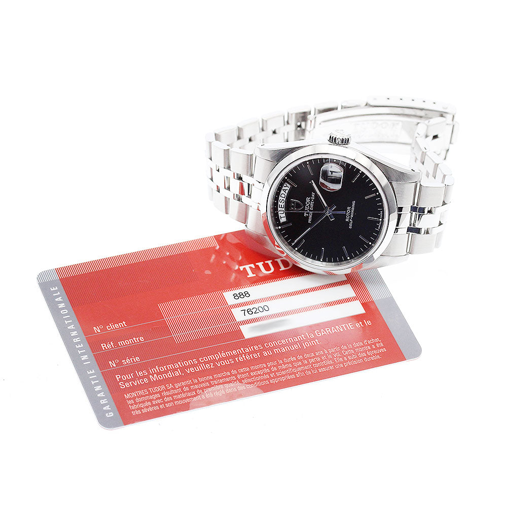 TUDOR Prince Date Day 76200 Black Dial Automatic Men's Watch_944555