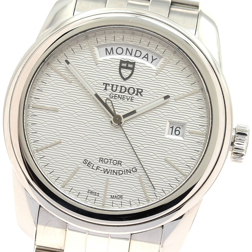 TUDOR Glamour 56000 Date day Silver Dial Automatic Men's Watch_944564