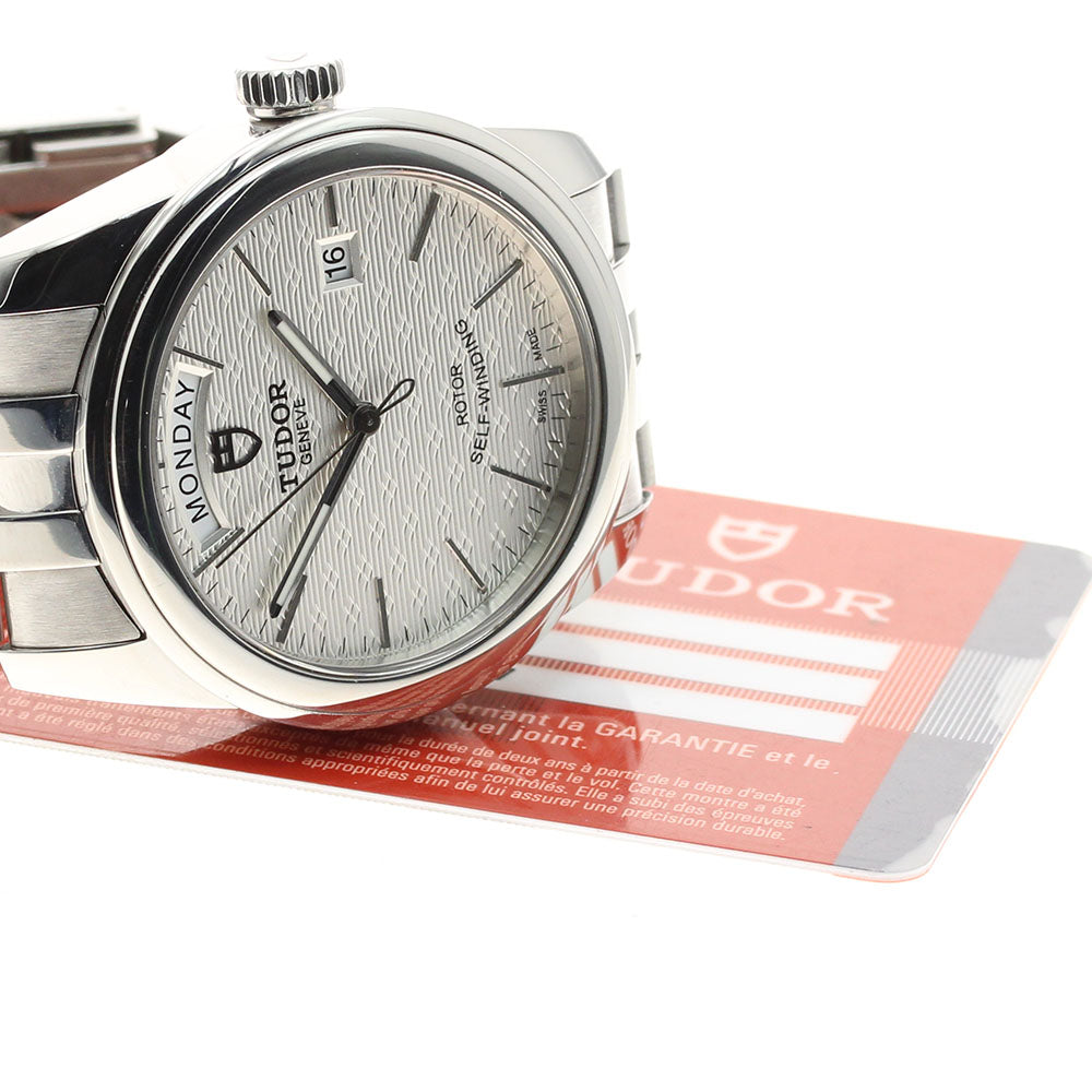 TUDOR Glamour 56000 Date day Silver Dial Automatic Men's Watch_944564
