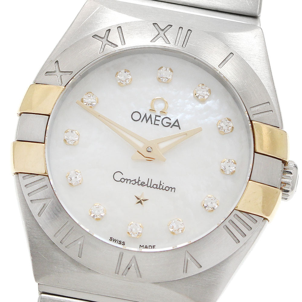 OMEGA Constellation Blush 123.20.24.60.55.006 12P diamond White shell Dial Quartz Ladies Watch_944581
