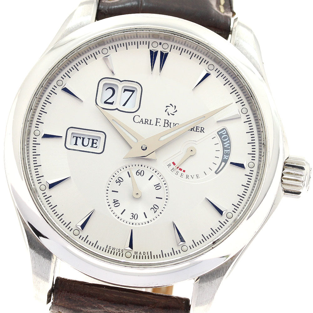 CARL F.BUCHERER Manero 10912.08 Day-Date Power Reserve Silver Dial Automatic Men's Watch_944592