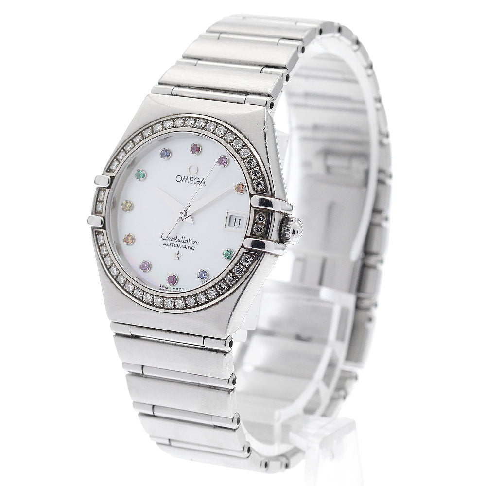 OMEGA Constellation Iris 1499.79 colored stone diamond bezel White shell Dial Automatic Ladies Watch_944602
