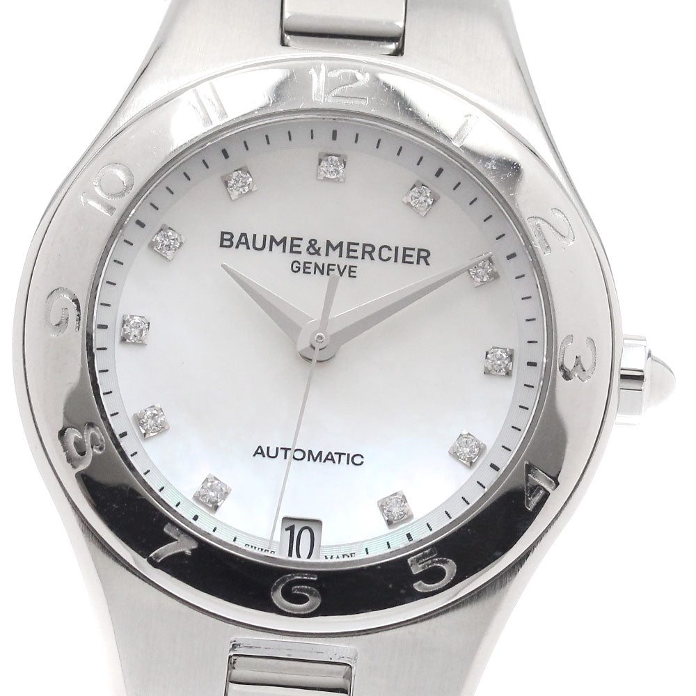 Baume & Mercier Linea MOA10074 Date 11P diamond White shell Dial Automatic Ladies Watch_944604