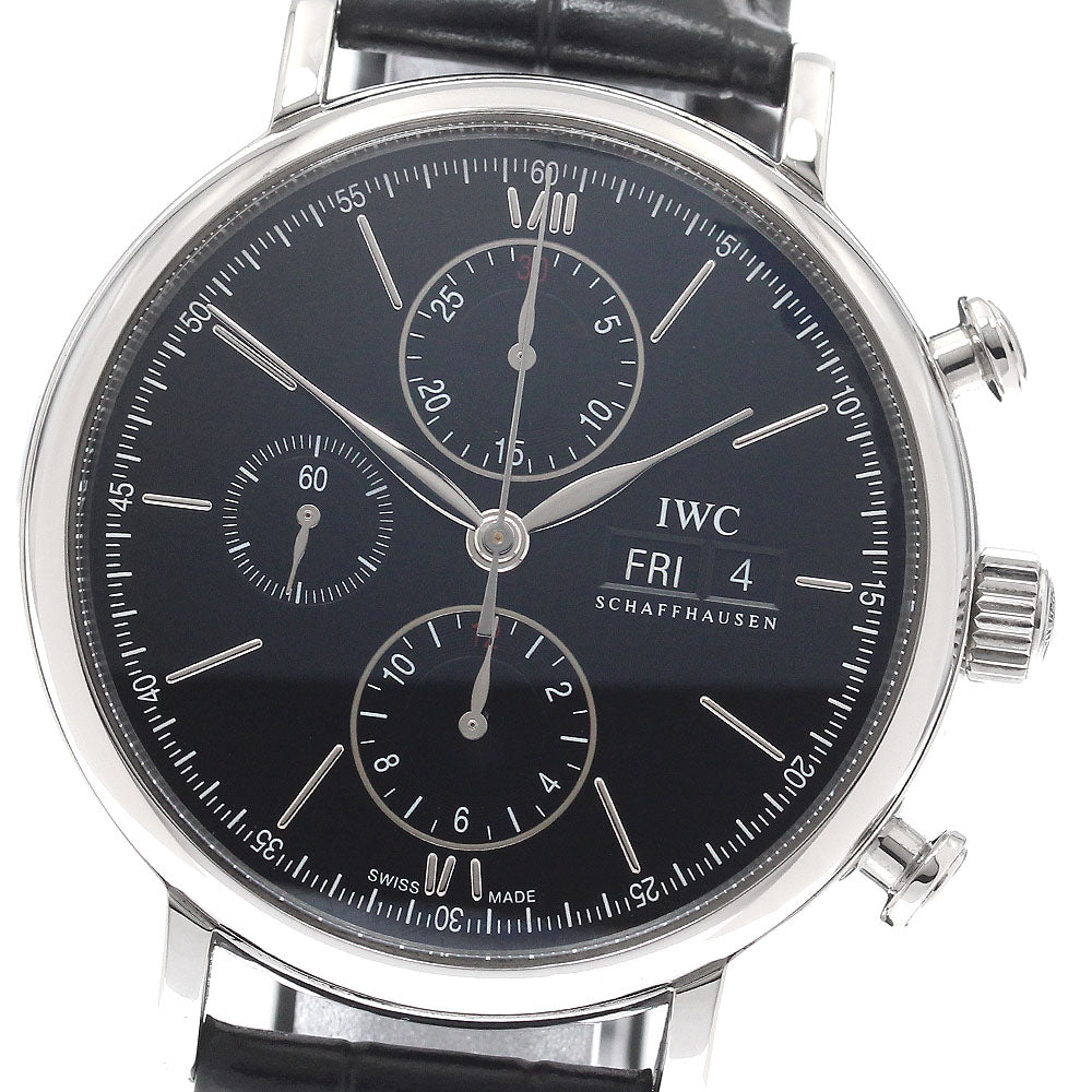 IWC SCHAFFHAUSEN Portofino IW391008 Day-Date Chronograph black Dial Automatic Men's Watch_944609