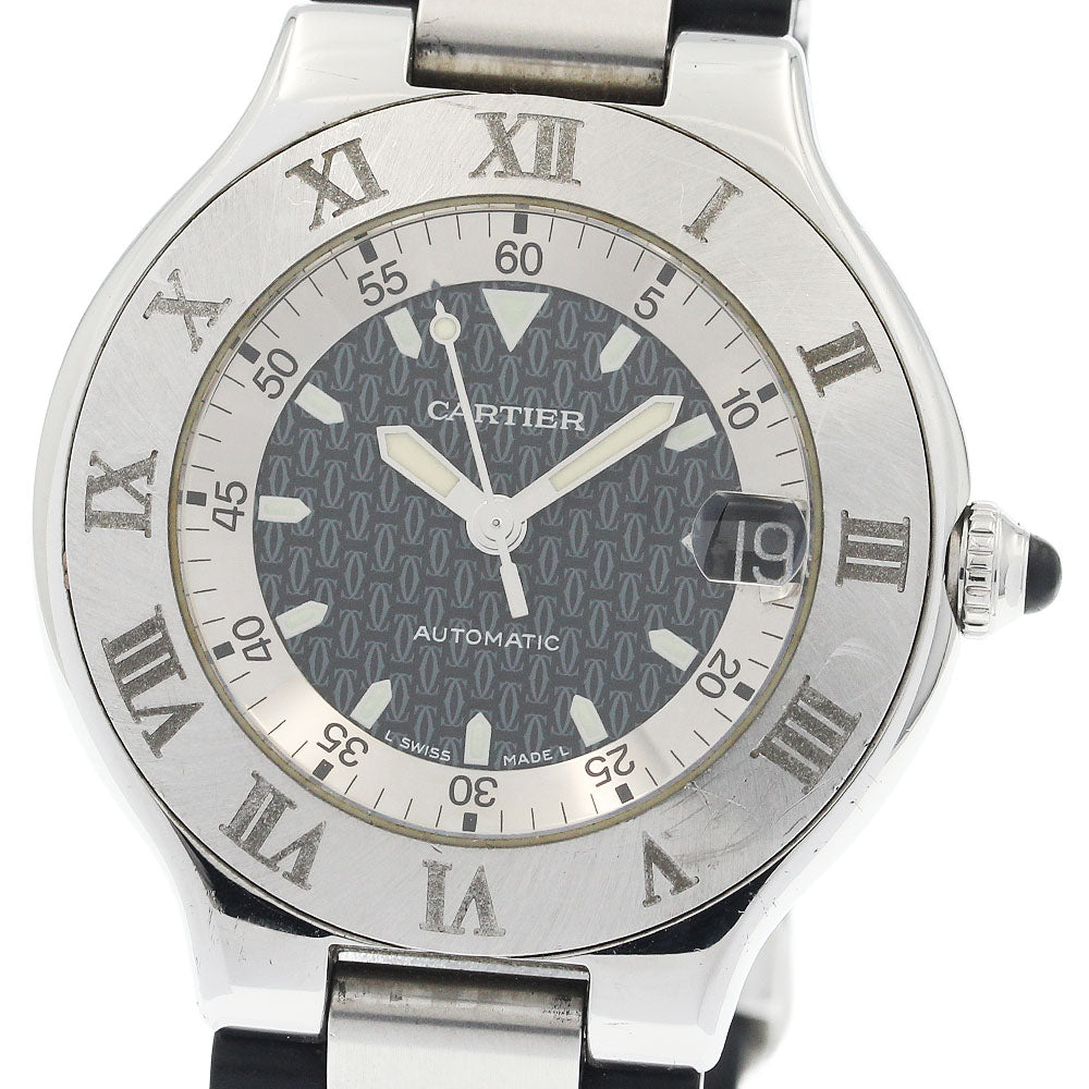CARTIER Must21 Autoscuff W10147U2 Date black Dial Automatic Boy's Watch_944691