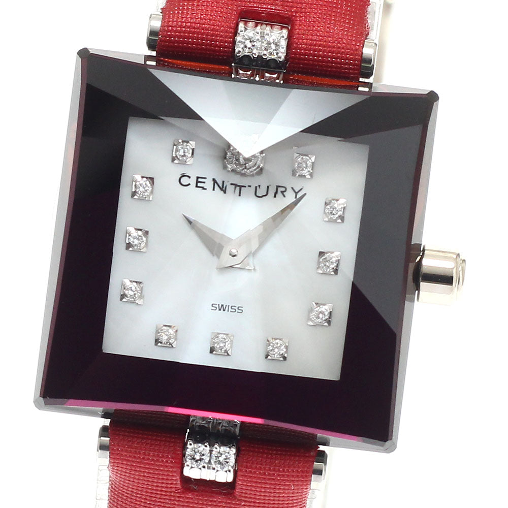 CENTURY Time Gem Mini Sunshine 949.9.SS.12.51.RM2 18K White Gold with 12 Diamonds, Diamond Lugs, and Mother-of-Pearl Dial White shell Dial Quartz Ladies Watch_944715