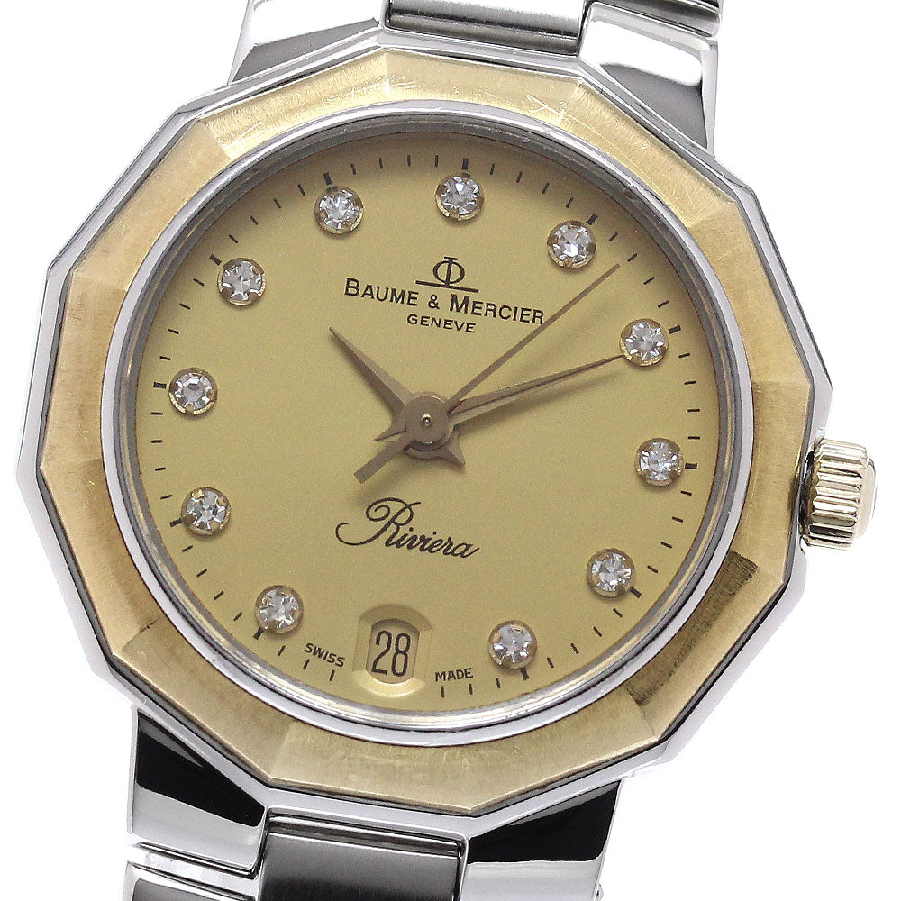 Baume & Mercier Riviera 5231.3 Date 11P gold Dial Quartz Ladies Watch_944734