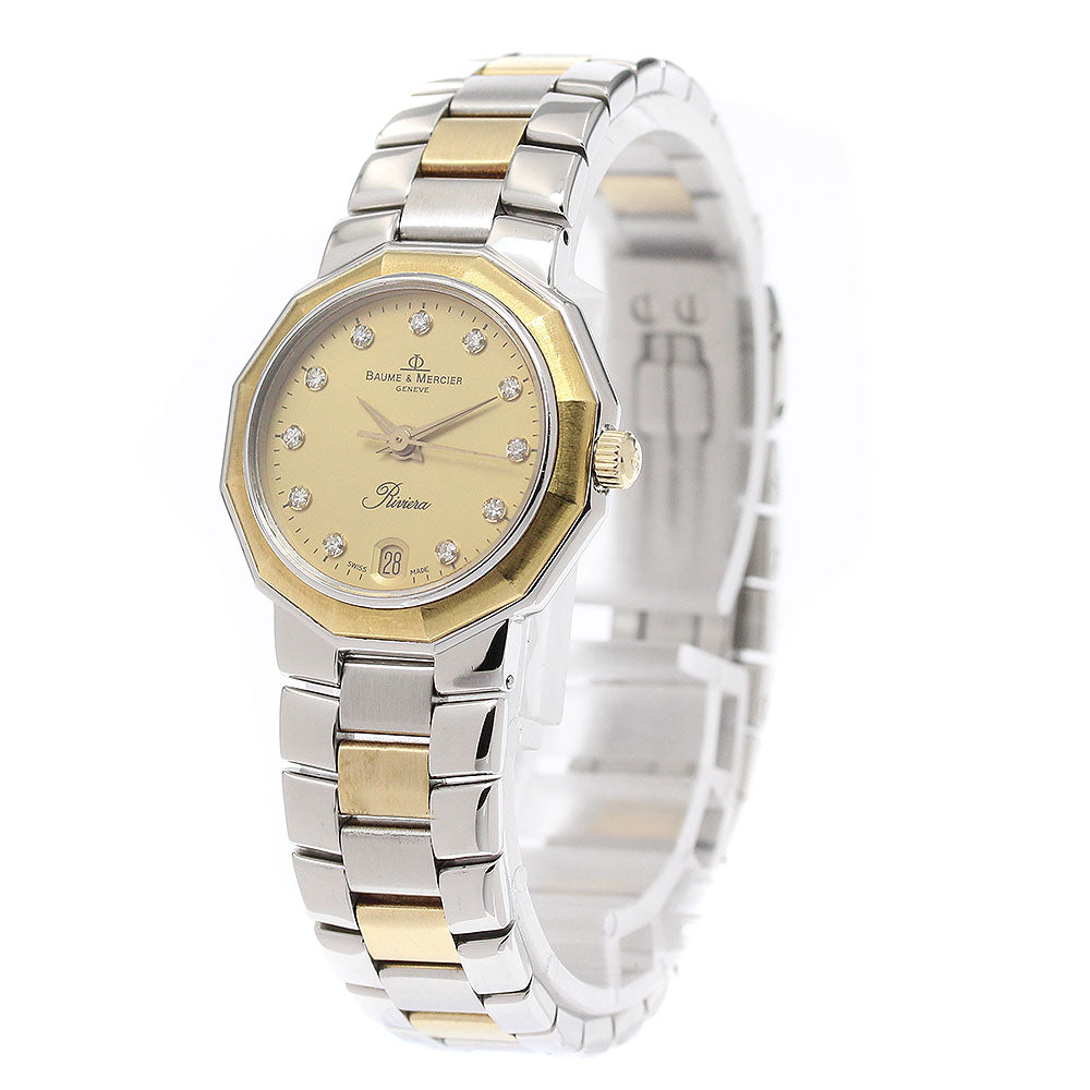 Baume & Mercier Riviera 5231.3 Date 11P gold Dial Quartz Ladies Watch_944734