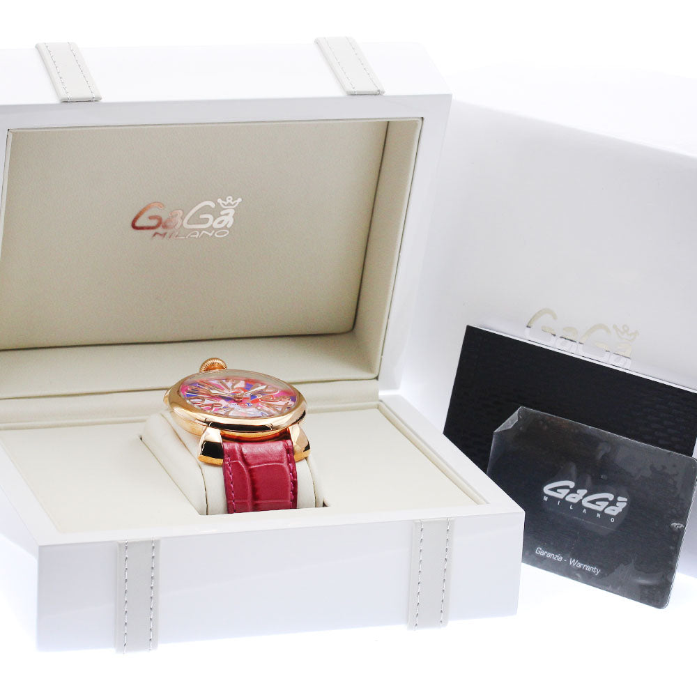 GaGa MILANO Manuale48 5011.MOS02S Small seconds Pink mosaic Dial Hand Winding Men's Watch_944764