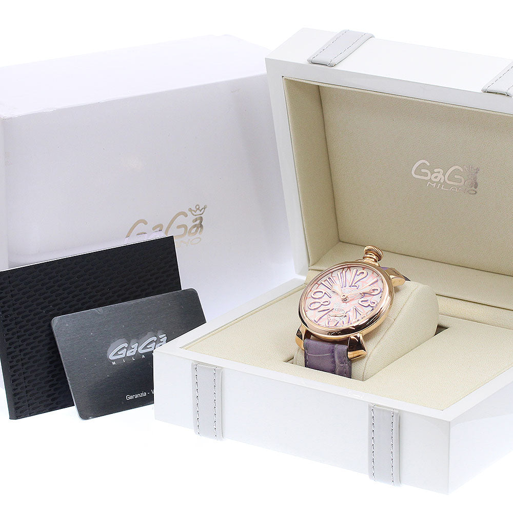 GaGa MILANO Manuale48MM Mosaic 5011MOSAICO01S Small seconds White / pink Dial Hand Winding Men's Watch_944766