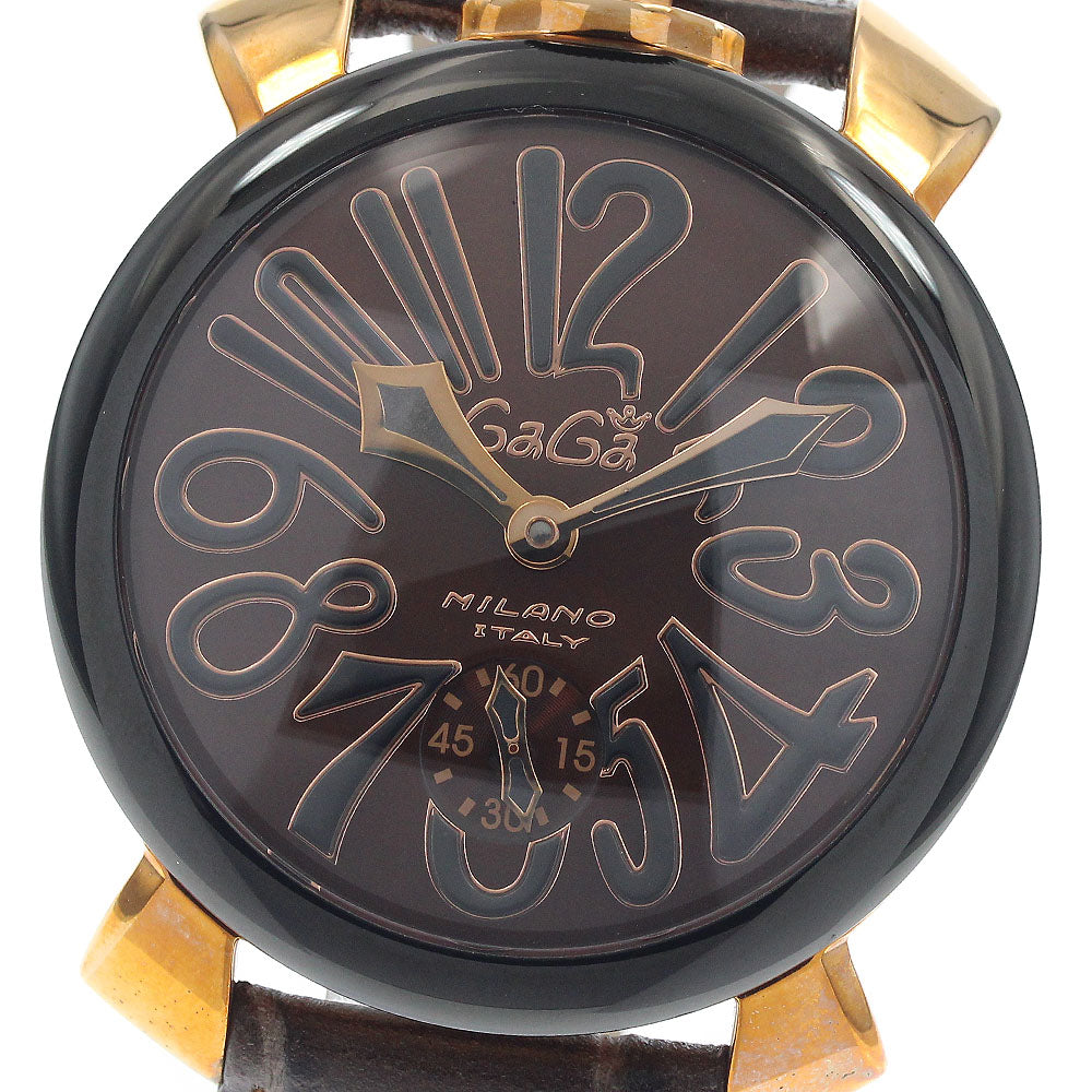GaGa MILANO Manuale48 5014.02S Small seconds Brown Dial Hand Winding Men's Watch_944767