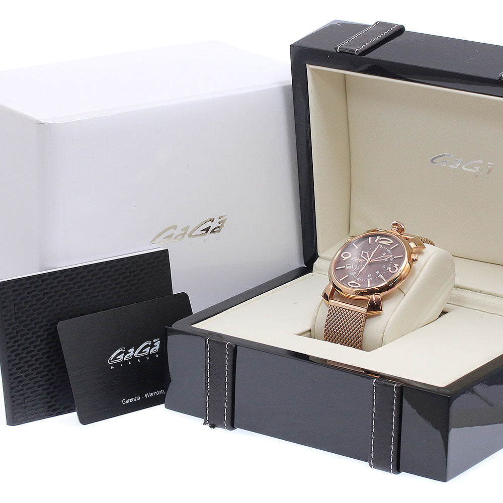 GaGa MILANO Manuale Thin Chrono 5098.03BR Date Chronograph QZ Men's Watch_944774