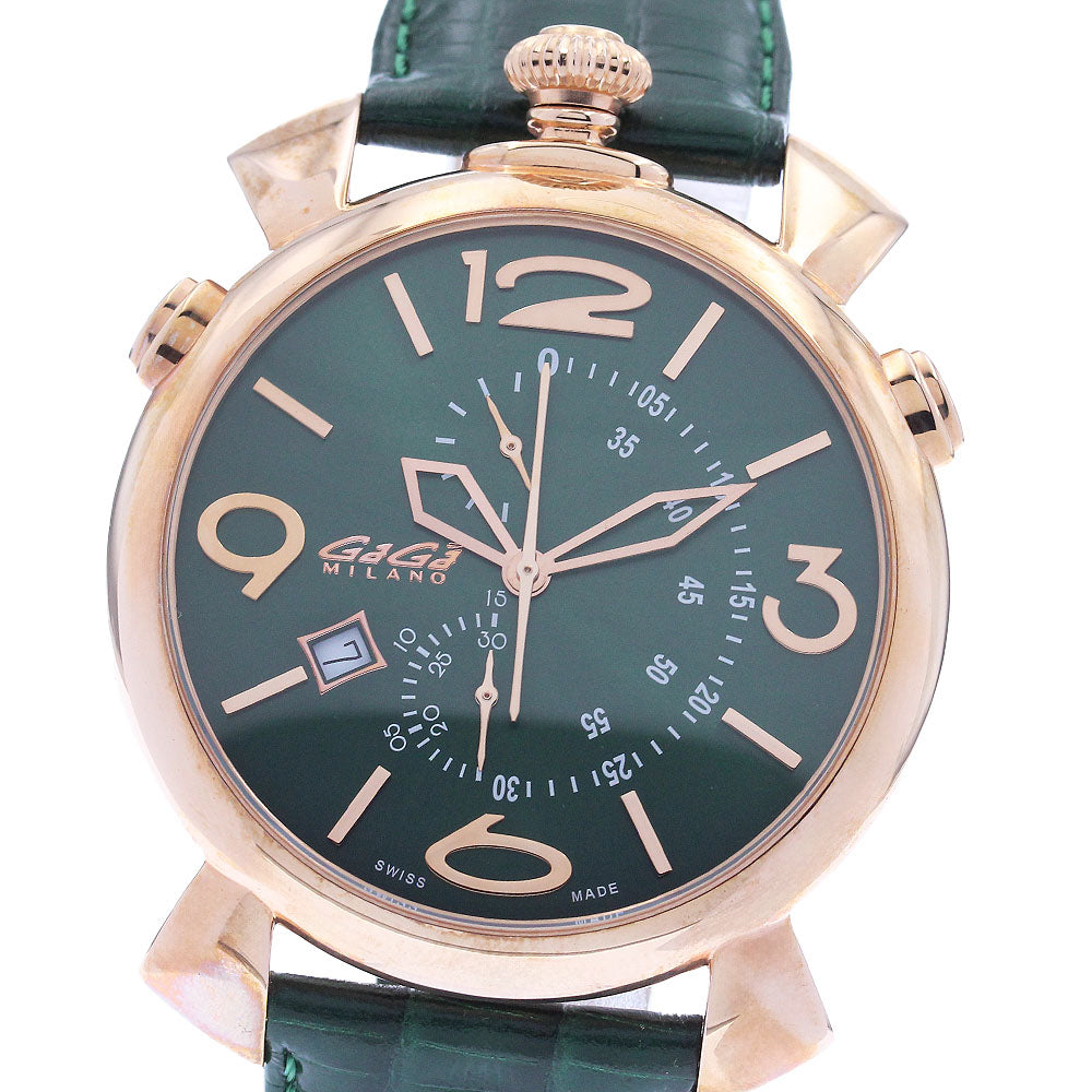GaGa MILANO Manual Synchrono 5098.05 Date green Dial Quartz Men's Watch_944777