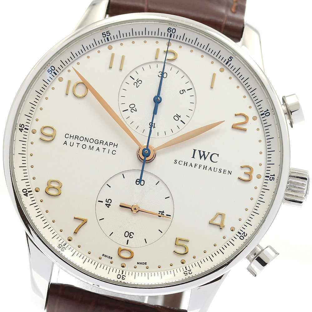 IWC SCHAFFHAUSEN Portugese IW371401 Chronograph Silver Dial Automatic Men's Watch_944826