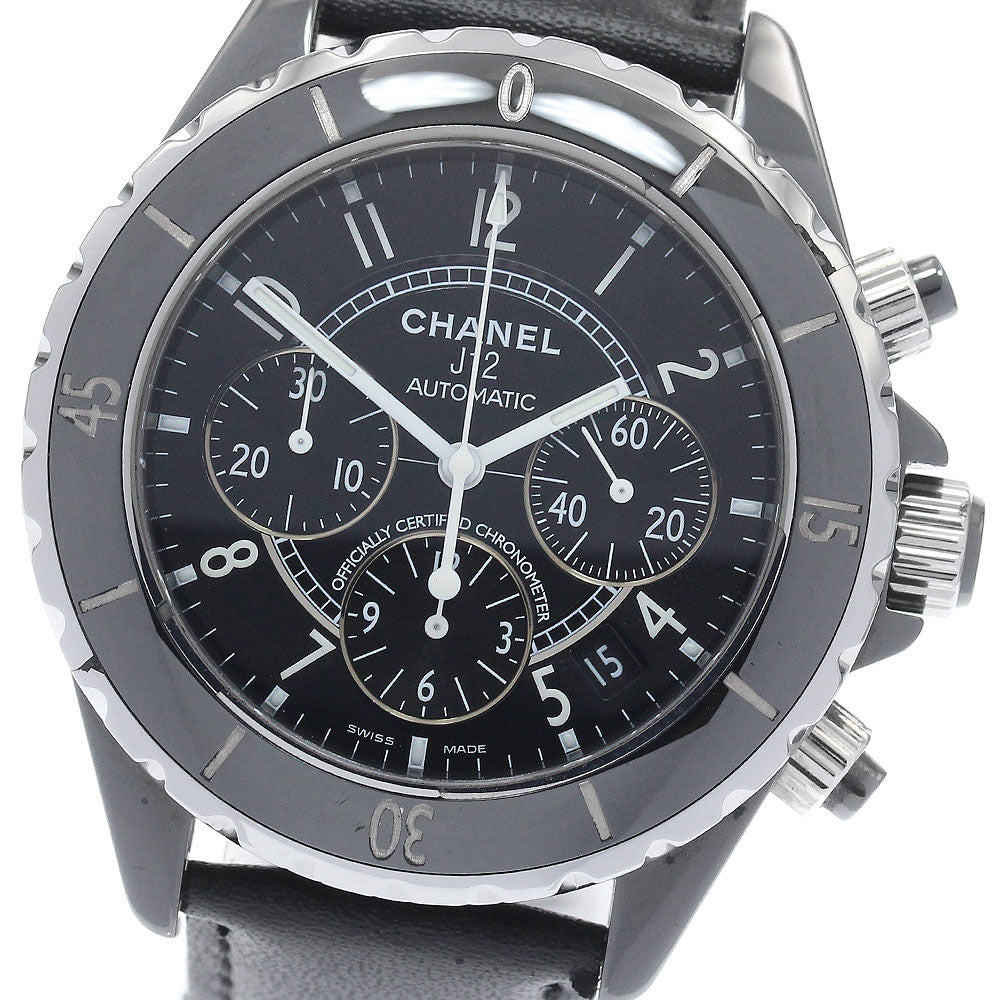 CHANEL J12 H0938 Black ceramic chronograph black Dial Automatic Men's Watch_944861