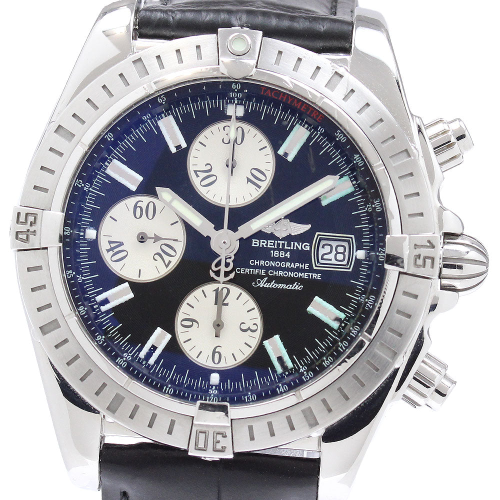 BREITLING Chronomat Evolution A13356 Date Black / Silver Dial Automatic Men's Watch_944883