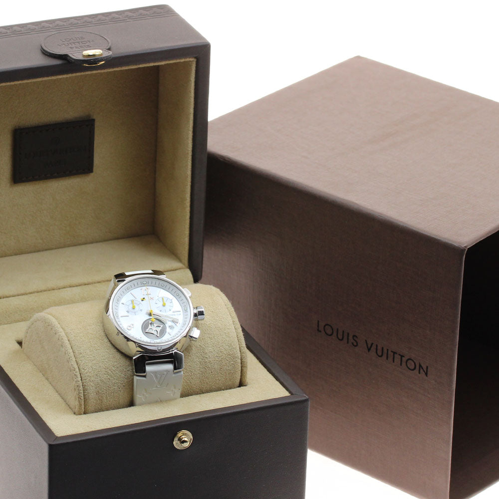 LOUIS VUITTON Tambour Lovely Cup Q132C Chronograph Date White shell Dial Quartz Ladies Watch_944900