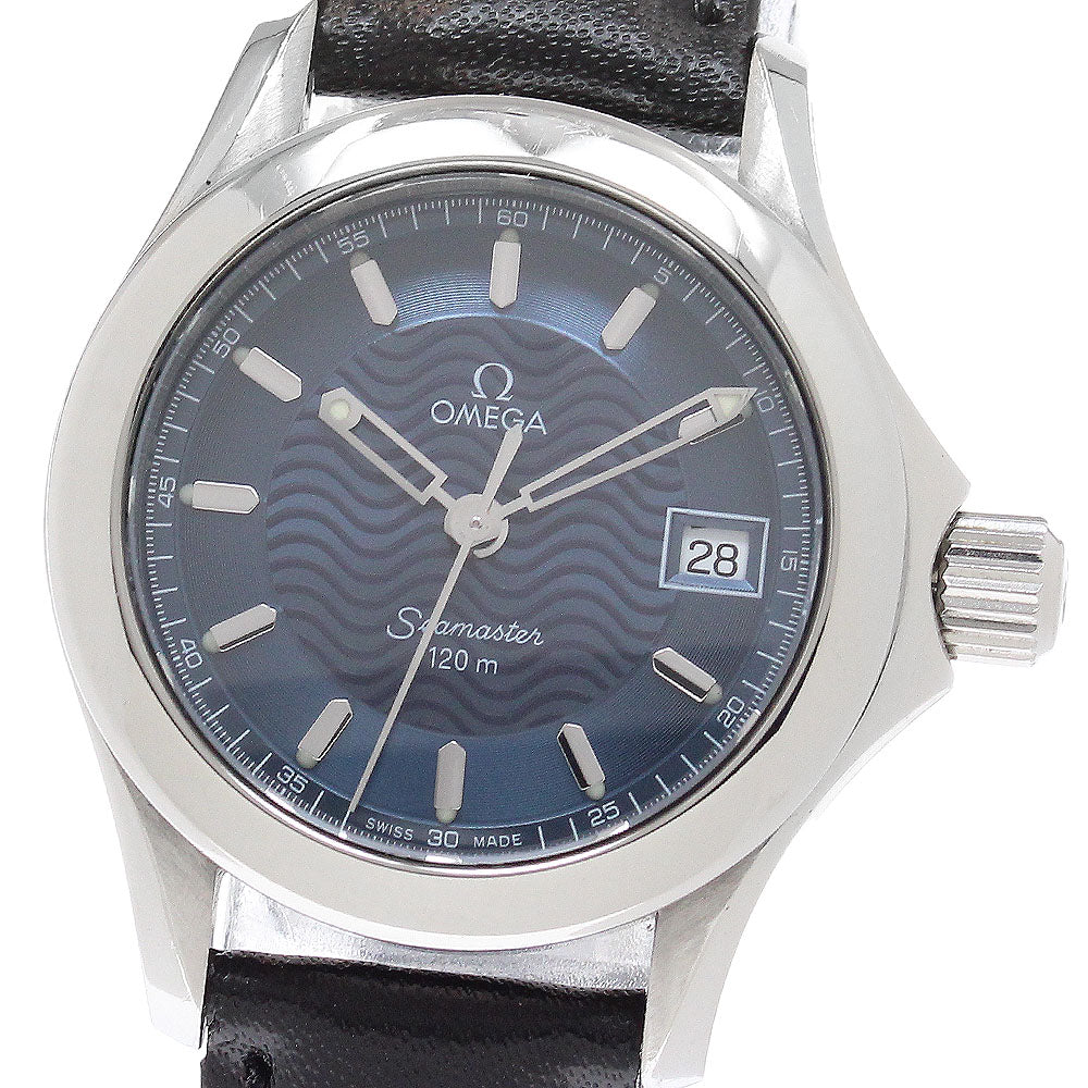 OMEGA Seamaster120 2581.81 Date Navy Dial Quartz Ladies Watch_944903