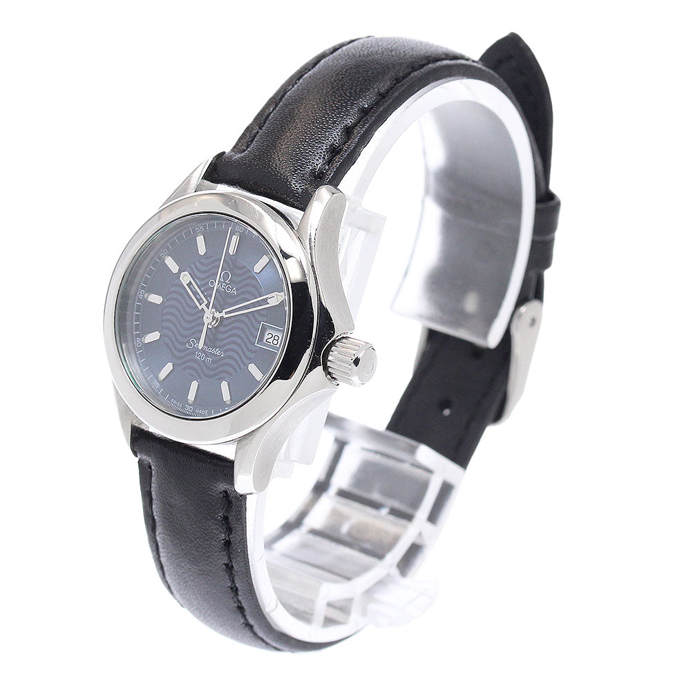OMEGA Seamaster120 2581.81 Date Navy Dial Quartz Ladies Watch_944903