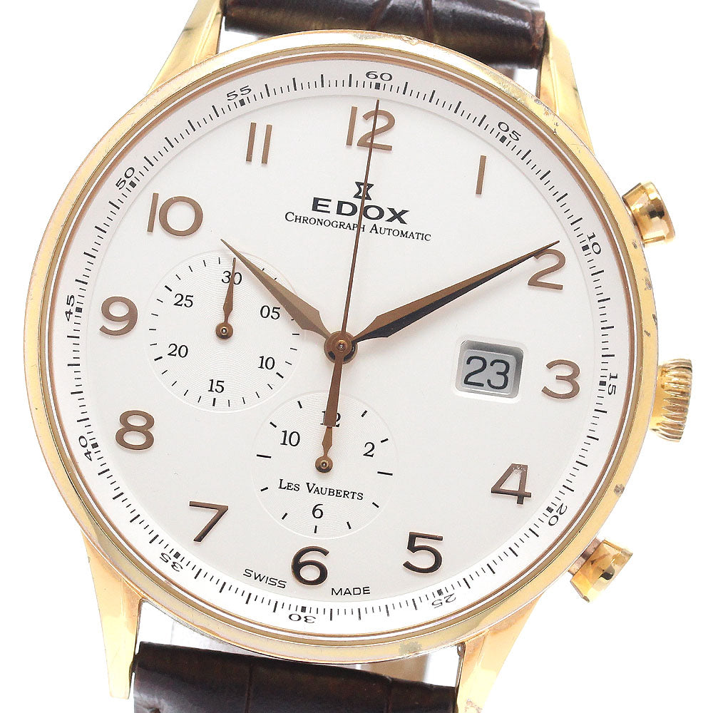 EDOX Les Vauberts 91001-37R-ABR Chronograph Silver Dial Automatic Men's Watch_944965