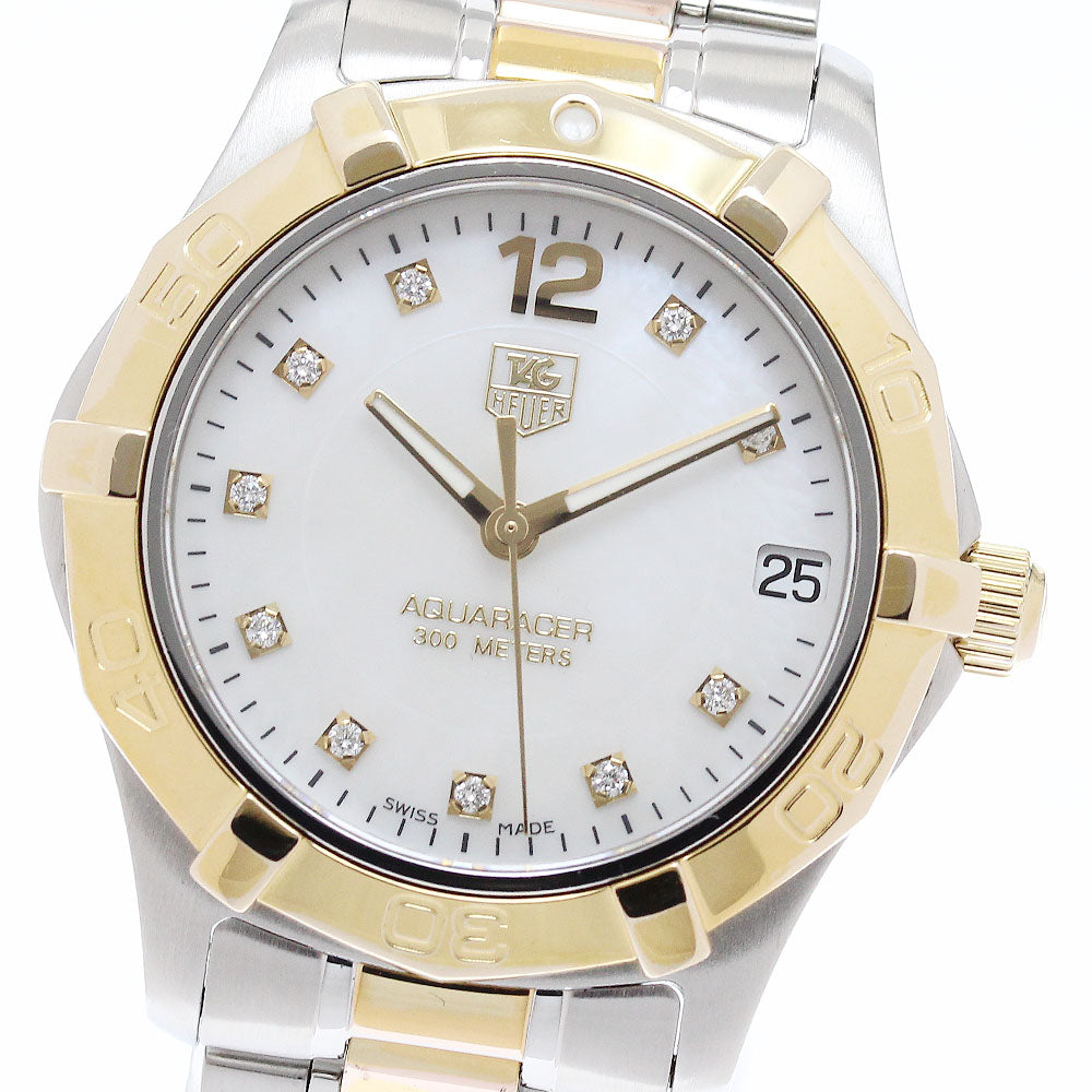 TAG HEUER Aqua racer WAF1320 10P diamond White shell Dial Quartz Ladies Watch_945033