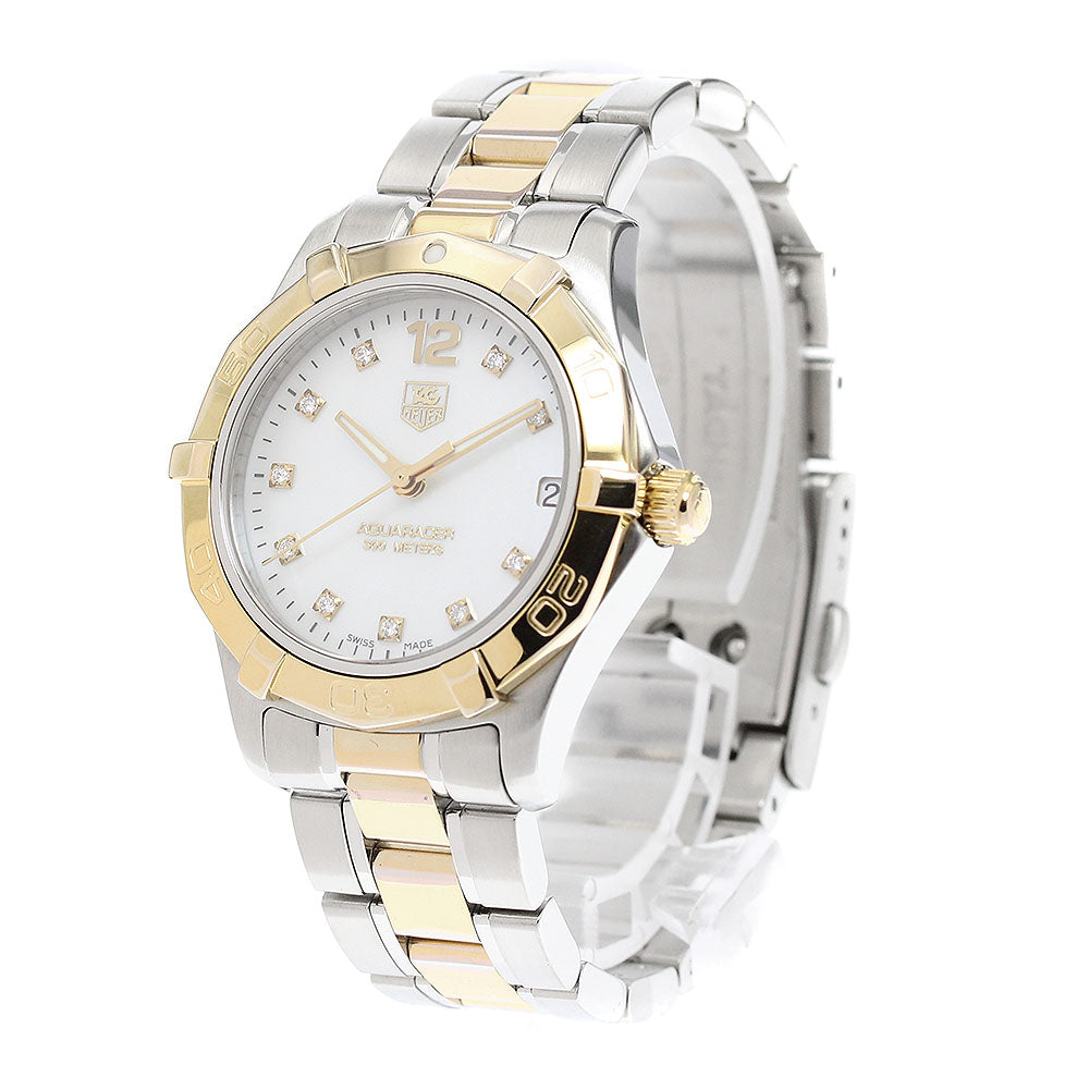 TAG HEUER Aqua racer WAF1320 10P diamond White shell Dial Quartz Ladies Watch_945033